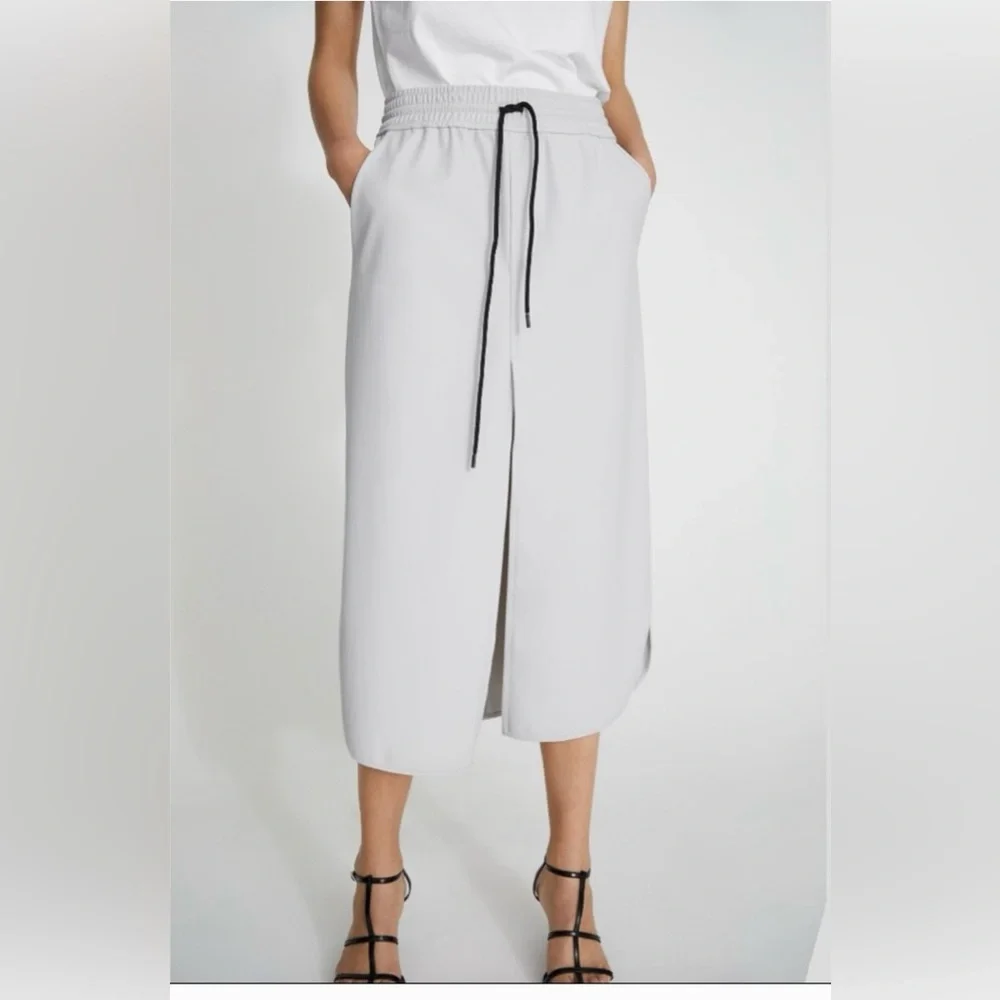 Zara Light Gray Midi Skirt